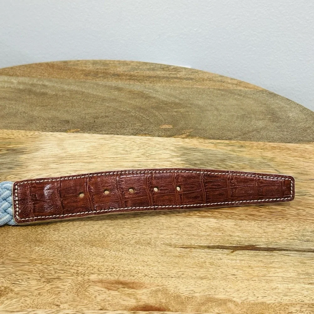 Made By Hand In Italy Jonathan Ogilvy Men's 38 Leather Woven Braided Belt